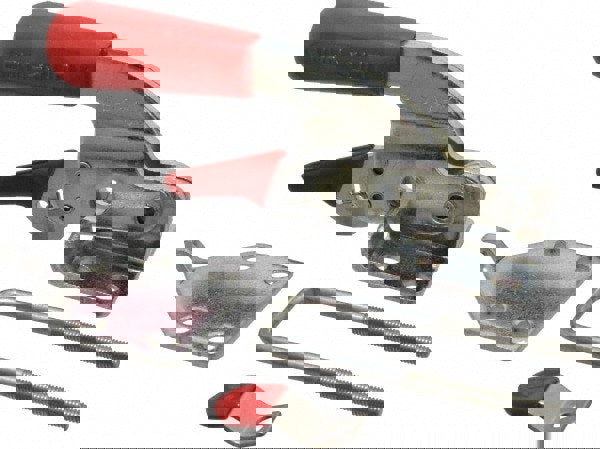 Pull-Action Latch Clamp: Horizontal, 2,000 lb, U-Hook, Flanged Base